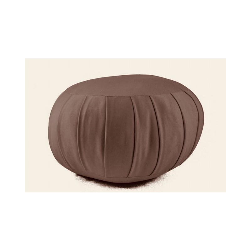 Zafu standard marron nuit, en kapok, coussin de méditation traditionnel, hauteur 18 cm et diamètre 27 cm