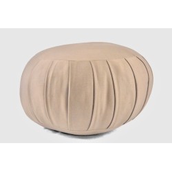 Zafu standard beige sable, coussin de méditation traditionnel en kapok