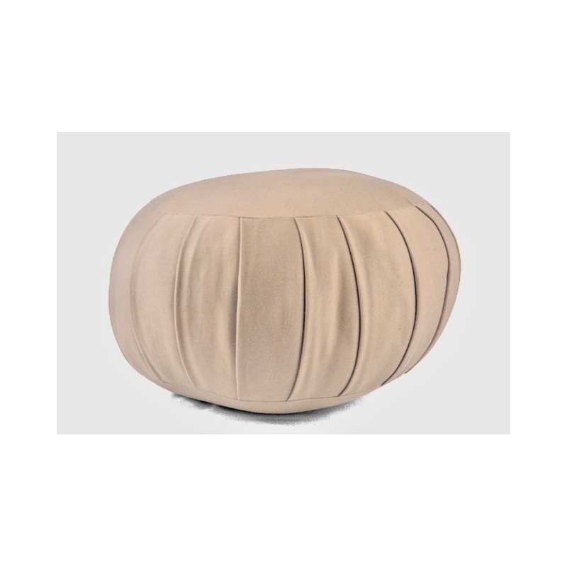 Zafu standard beige sable, coussin de méditation traditionnel en kapok