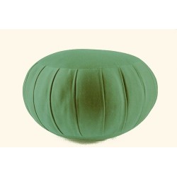 coussin de méditation, zafu traditionnel, couleur vert-feuille