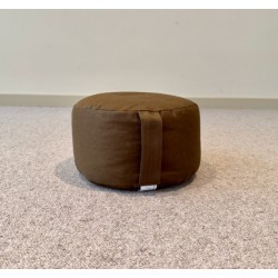 zafu en épeautre bio, couleur brun olivier