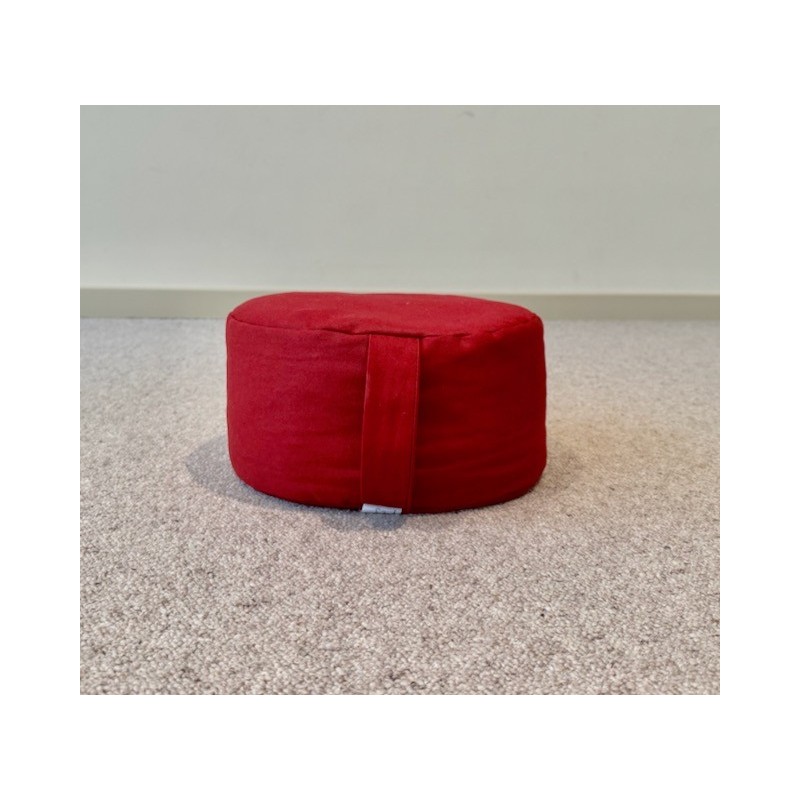 zafu en épeautre bio rouge, coussin de méditation