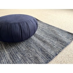 tapis de yoga en coton bio couleur bleu océan