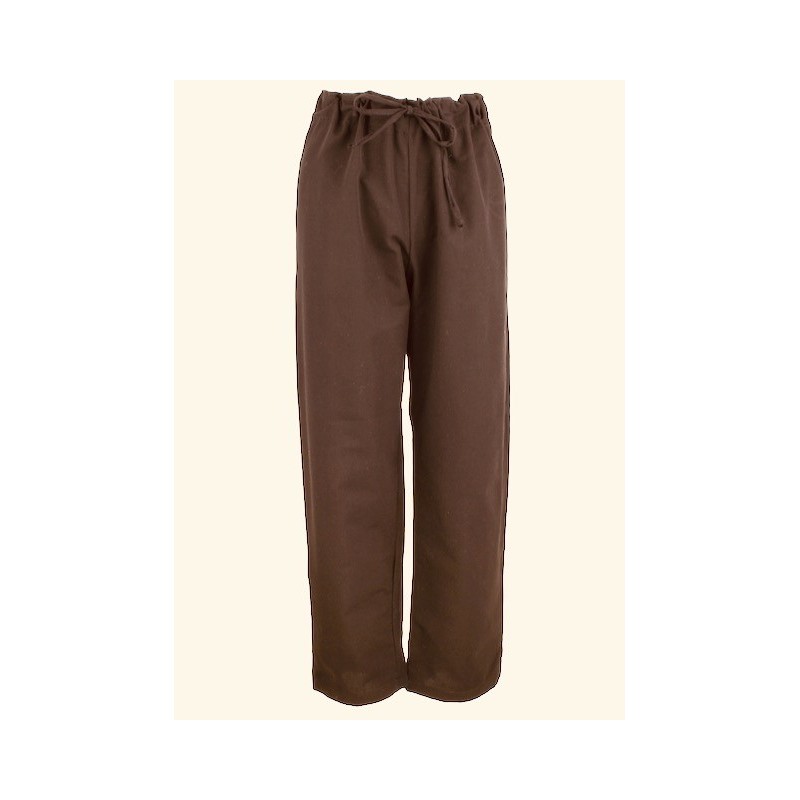 pantalon marron foncé, coton