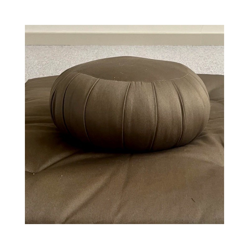 Zafu, coussin de méditation, traditionnel couleur brun-olivier
