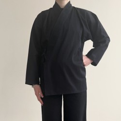 veste samue noir en coton bio