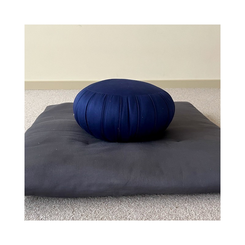 Zafu bleu et zafuton gris