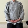 Veste samue en lin gris chiné