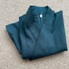 Veste samue tissu ramie bleu indigo