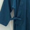 Veste samue tissu ramie bleu indigo