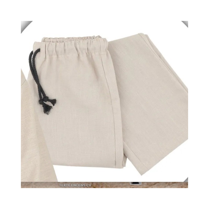 Pantalon en coton bio écru
