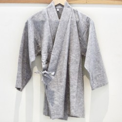 Veste légère en lin gris chiné