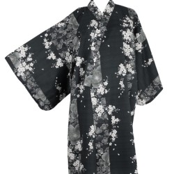 Yukata "Fleurs de pruniers" fond noir