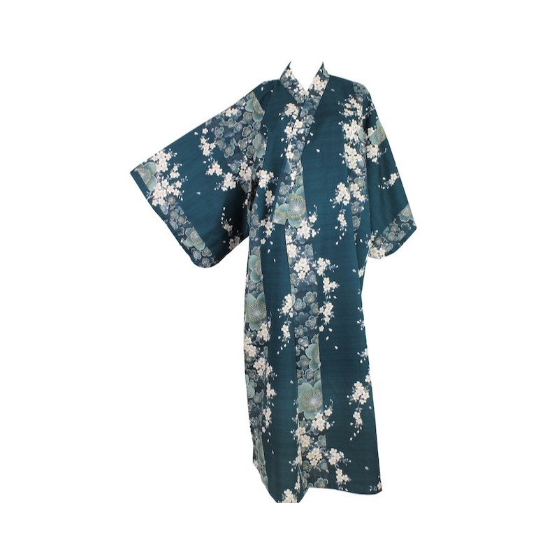 Yukata fleur de prunier vert