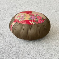 zafu brun et fleurs