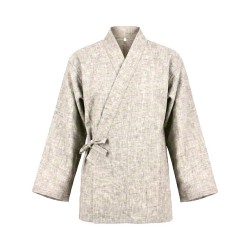 Veste en lin beige-chiné