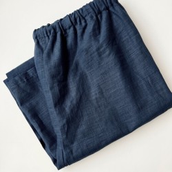 Pantalon ramie bleu océan