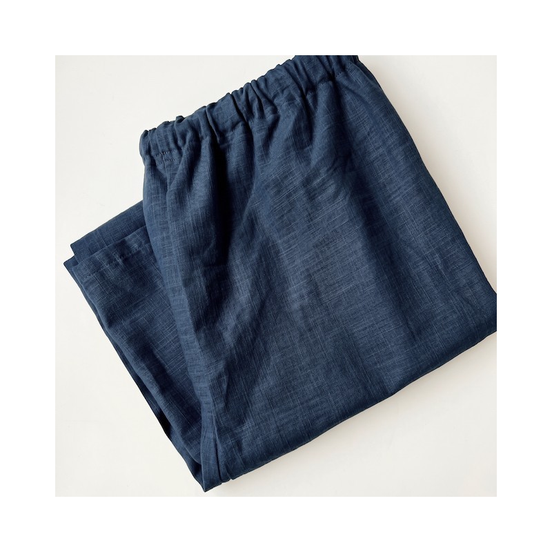 Pantalon ramie bleu océan
