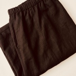 Pantalon en coton couleur marron