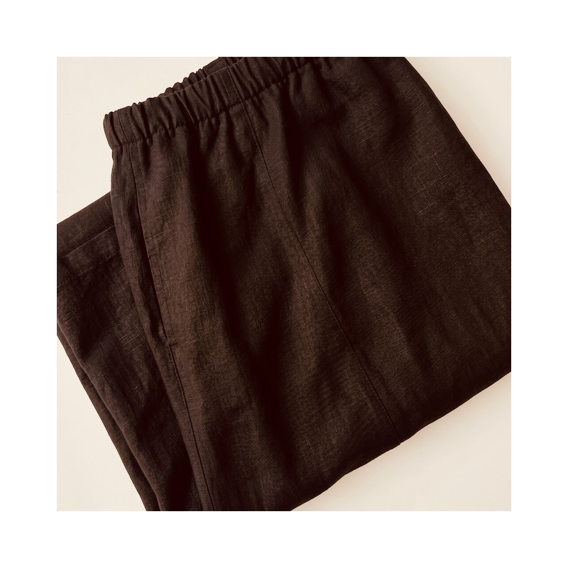 Pantalon en coton couleur marron