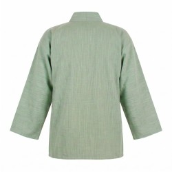 Veste lin-coton vert-eau