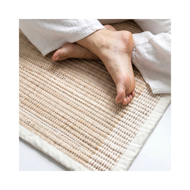 Tapis de yoga naturel en coton et jute