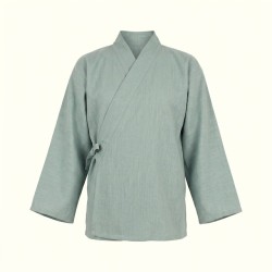 Veste samue vert-eau en lin et coton