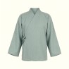 Veste samue vert-eau en lin et coton
