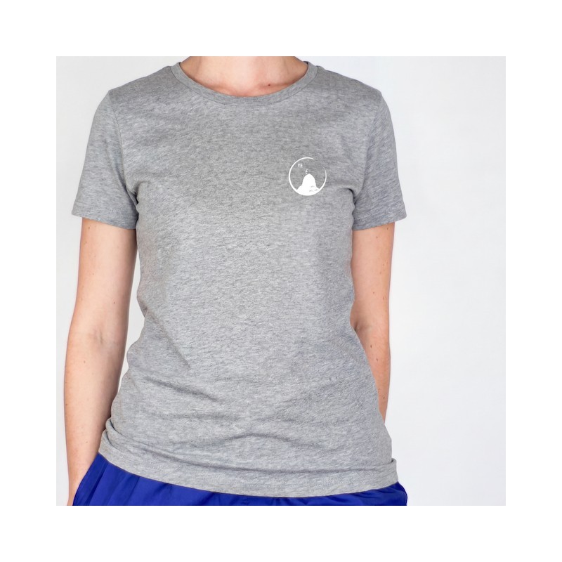 T-shirt gris clair chiné zazen et la lune