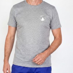 T-shirt zazen et la lune en gris chiné