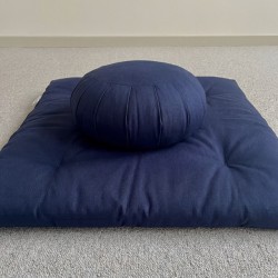 Ensemble zafuton et zafu bleu marine pour la méditation