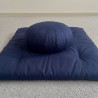 Ensemble zafuton et zafu bleu marine pour la méditation