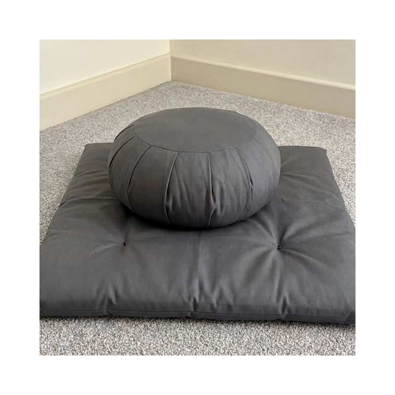 Zafuton et zafu couleur gris pour la méditation