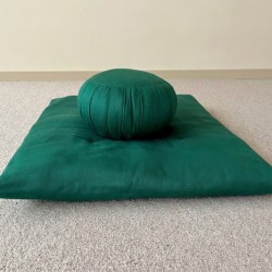 Ensemble zafuton et zafu couleu vert émeraude