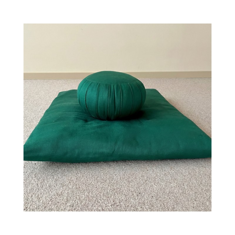 Ensemble zafuton et zafu couleu vert émeraude