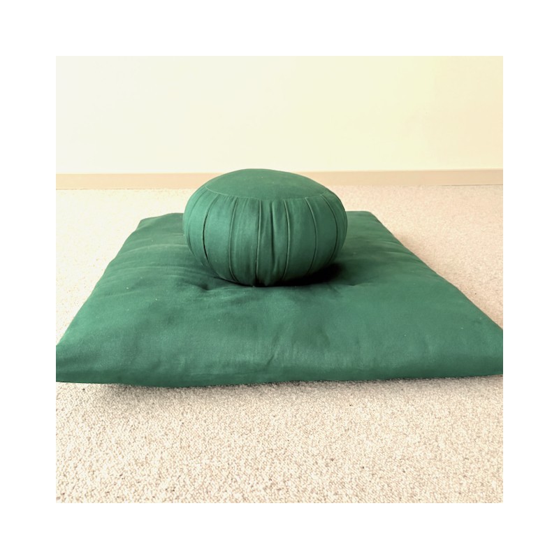 Zafu et zafuton vert feuille