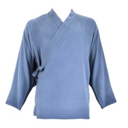 Veste samue d'été bleu océan en voile de coton