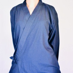 Veste samue d'été bleu océan en voile de coton