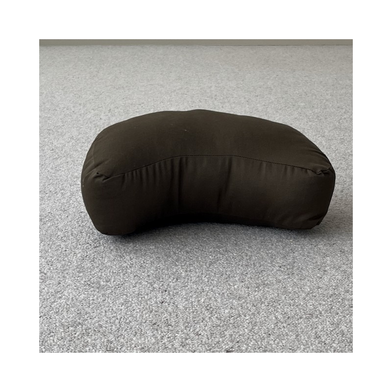 Zafu demi-lune noir rempli de kapok fibre végétale