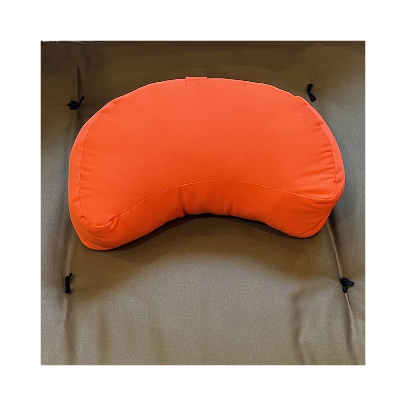 Zafu demi-lune orange rempli de kapok