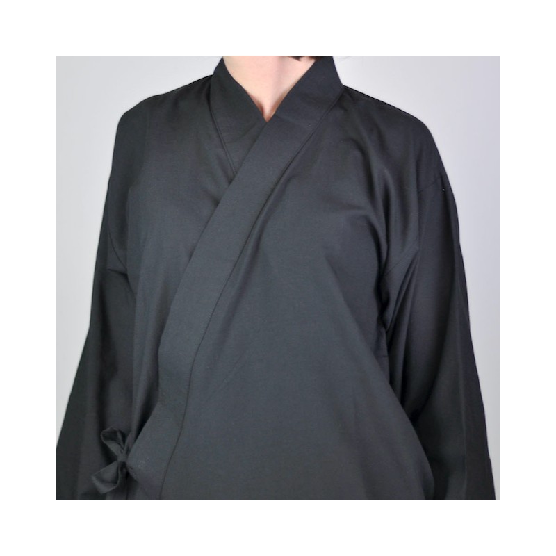 Veste en voile de coton couleur noir