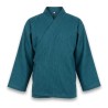 Veste samue en lin couleur bleu émeuraude