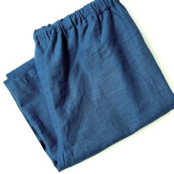 Pantalon ramie bleu océan
