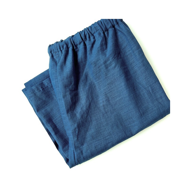 Pantalon ramie bleu océan