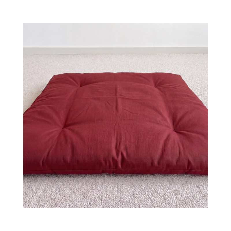 Zafuton-tapis-méditation-rouge