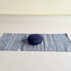Tapis de yoga coton bleu