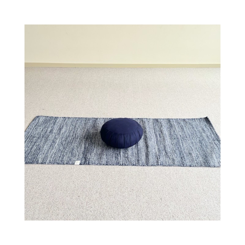 Tapis de yoga coton bleu