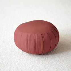 Zafu de voyage bordeaux en kapok - Boutique Zen