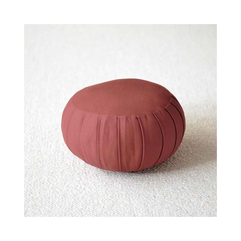 Zafu de voyage bordeaux en kapok - Boutique Zen