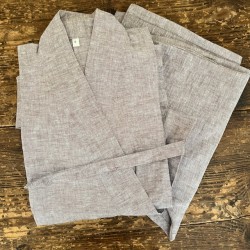 Ensemble veste et pantalon en lin couleur naturelle